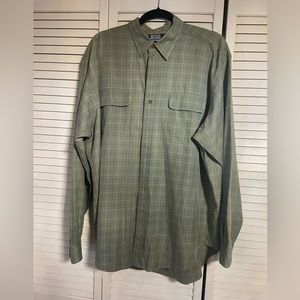 Polo Ralph Lauren Halpern Men Cotton Green Checks Double Pockets Casual Shirt XL